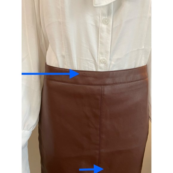 Altar'd State Chocolate Faux Leather Mini Skirt M - Picture 4 of 12